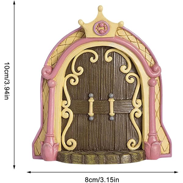 Porta da Giardino di Fate in Legno Miniatura, Decorazione Esterna resistente e Colorata