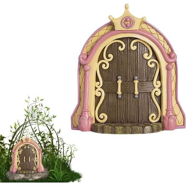 Porta da Giardino di Fate in Legno Miniatura, Decorazione Esterna resistente e Colorata