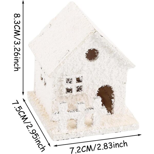 Mini-Holzhaus mit LED-Weihnachtslichtdekoration für eine festliche Atmosphäre