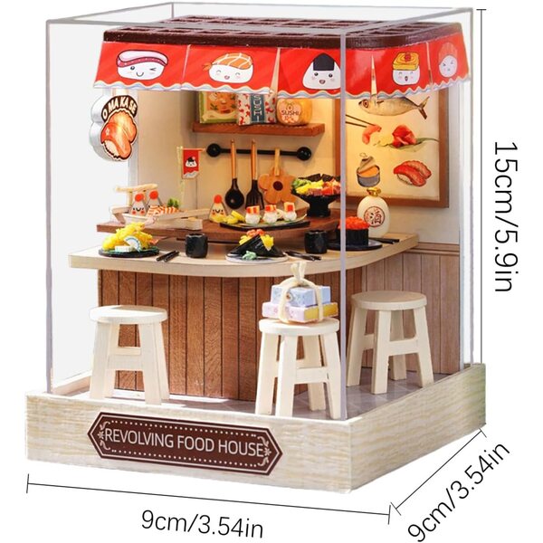 Kit casa miniatura in legno con luce LED per decorazioni e bricolage creativo