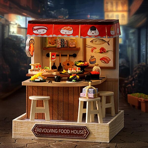 Kit casa miniatura in legno con luce LED per decorazioni e bricolage creativo