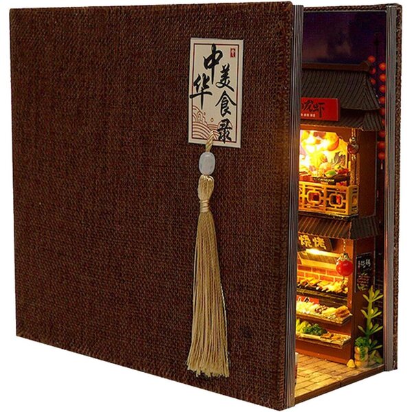 Kit in miniatura in legno a tema cinese con LED - Decorazione creativa per adulti