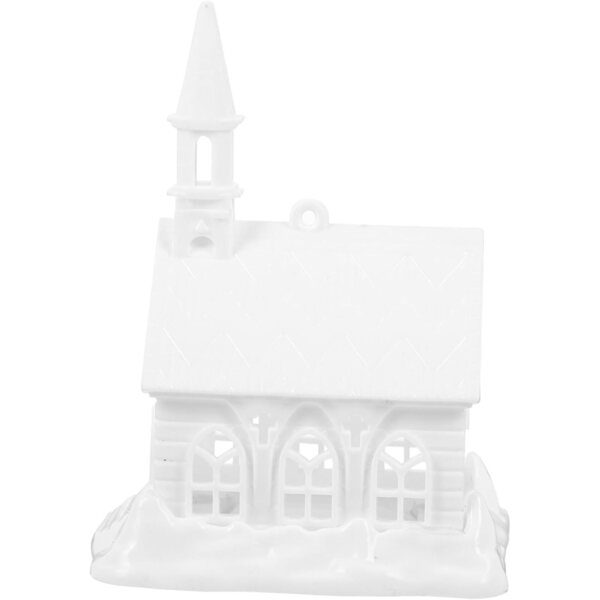INOOMP Mini Ornamenti Natalizi Casa di Neve in Plastica per Decorazioni Interne ed Esterne