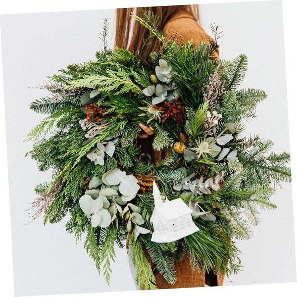 INOOMP Mini Ornamenti Natalizi Casa di Neve in Plastica per Decorazioni Interne ed Esterne