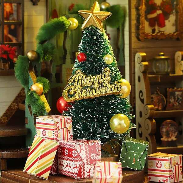 3D-Weihnachtsbuchecken-Set aus Holz für festliche Dekorationen und Geschenke zu Hause