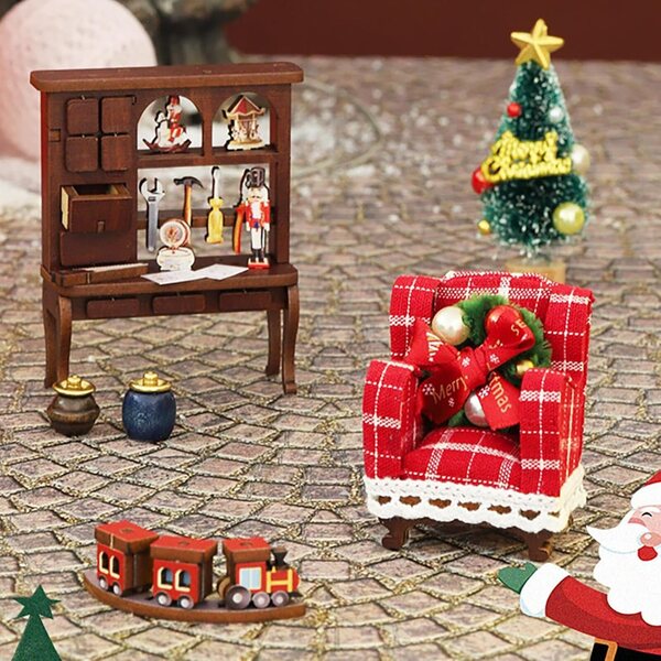 3D-Weihnachtsbuchecken-Set aus Holz für festliche Dekorationen und Geschenke zu Hause