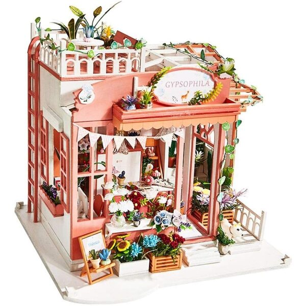 Kit Casa delle Bambole Miniatura con LED XLZSP - Puzzle in Legno fai-da-te 1:24