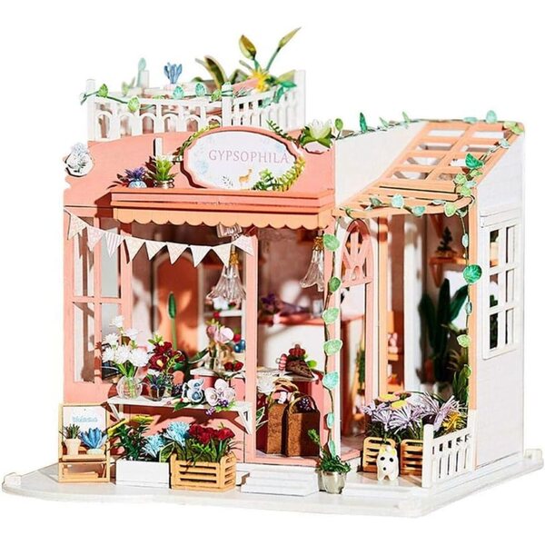 Kit Casa delle Bambole Miniatura con LED XLZSP - Puzzle in Legno fai-da-te 1:24