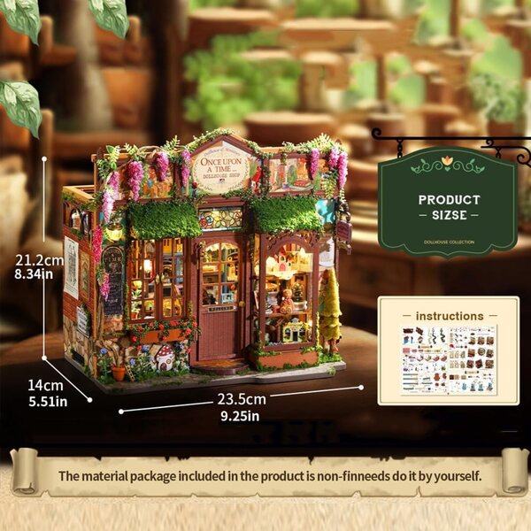 3D-Puppenhaus-Bausatz aus Holz zum Selbermachen mit LED-Lichtern – Dekoration und kreatives Geschenk