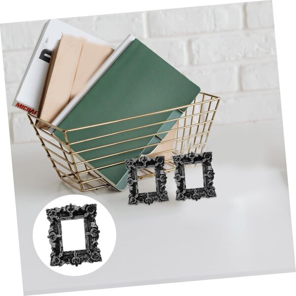 YARNOW 2pezzi Mini Cornici Vintage in Resina per Foto e Piccoli Oggetti Decorativi
