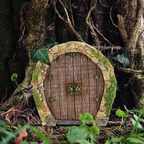 Miniatur-Feentür aus Holz für den Garten – zauberhafte Feenhaus-Dekorationen
