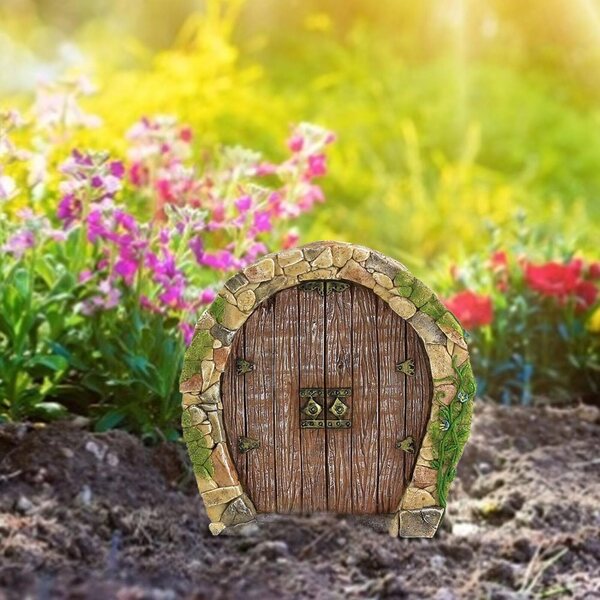 Miniatur-Feentür aus Holz für den Garten – zauberhafte Feenhaus-Dekorationen