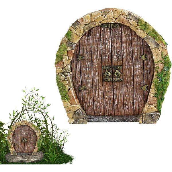 Miniatur-Feentür aus Holz für den Garten – zauberhafte Feenhaus-Dekorationen