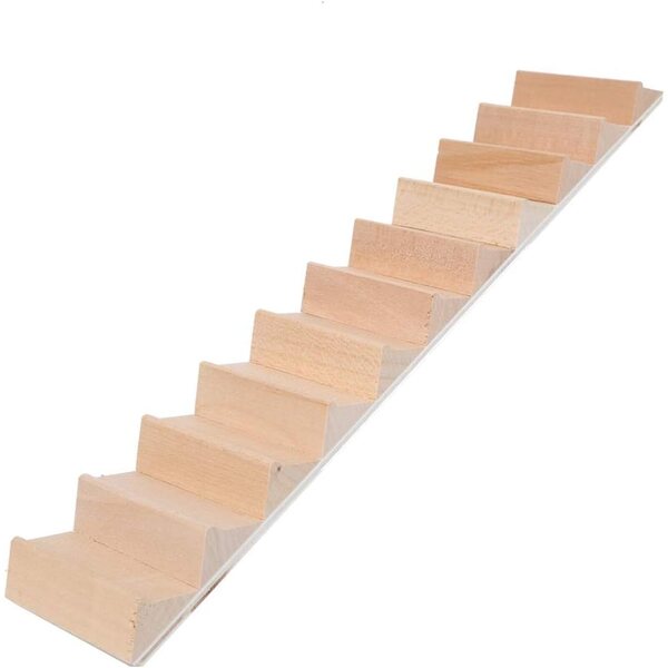 1:12 Miniatur-Holztreppe für Puppenhaus – 12 handgefertigte Stufen