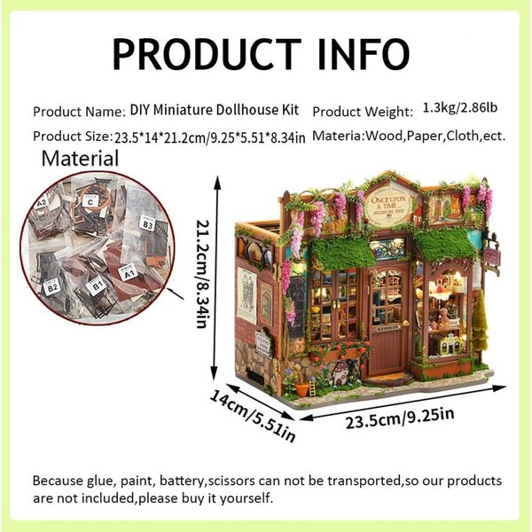 Casa delle Bambole Miniature DIY con luci LED e mobili, Puzzle 3D creativo in legno e tessuto