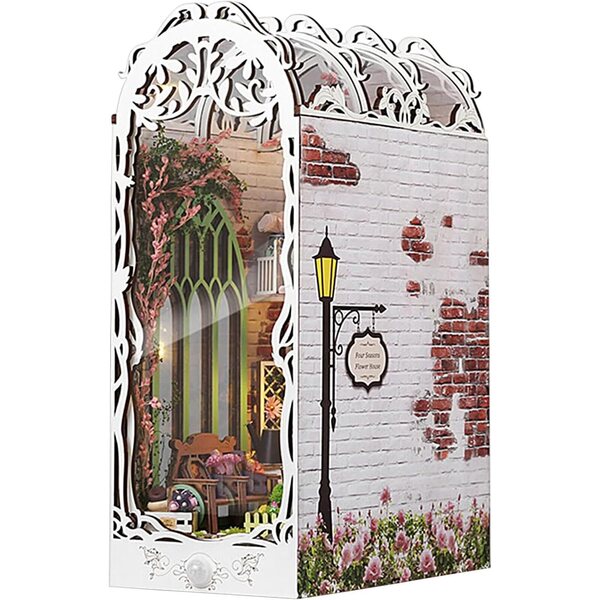 Kit Livre 3D Nook in Legno per Principianti - Miniatura Decorativa con Luce Sensore