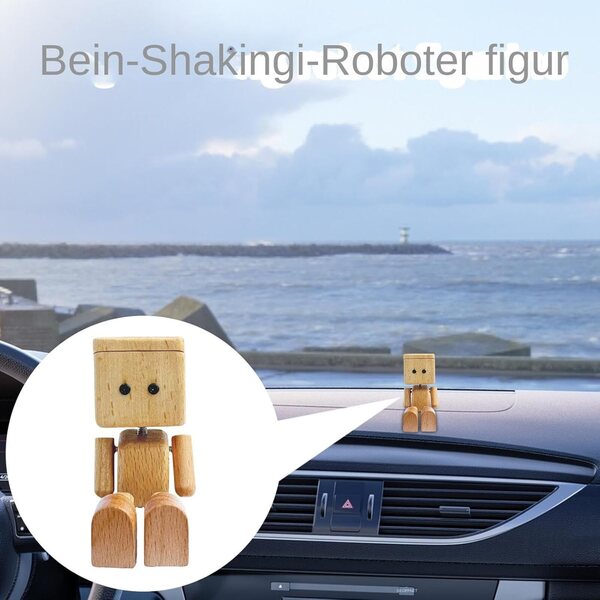 Schüttelfüße der Holzpuppe 6x3,7 cm | Originelle Dekoration für Auto und Zuhause