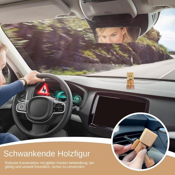 Schüttelfüße der Holzpuppe 6x3,7 cm | Originelle Dekoration für Auto und Zuhause