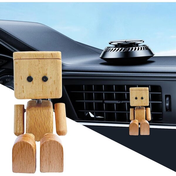 Schüttelfüße der Holzpuppe 6x3,7 cm | Originelle Dekoration für Auto und Zuhause