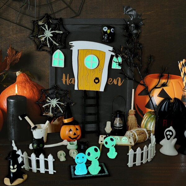 Halloween-Hausminiaturen mit 35 Dekorationen für gruselige und realistische Dekorationen