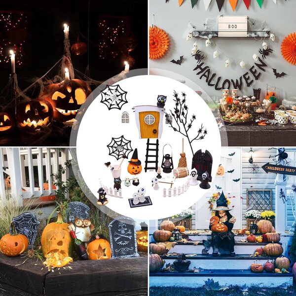 Halloween-Hausminiaturen mit 35 Dekorationen für gruselige und realistische Dekorationen