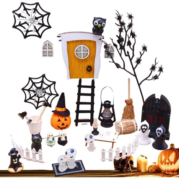Halloween-Hausminiaturen mit 35 Dekorationen für gruselige und realistische Dekorationen
