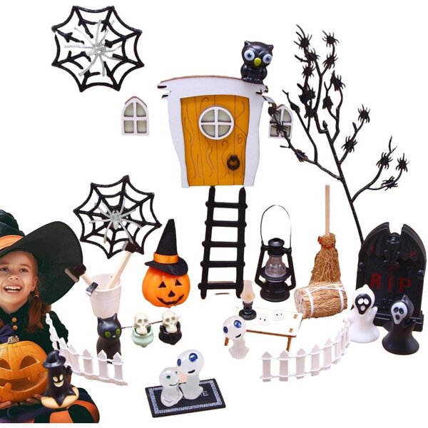Halloween-Hausminiaturen mit 35 Dekorationen für gruselige und realistische Dekorationen