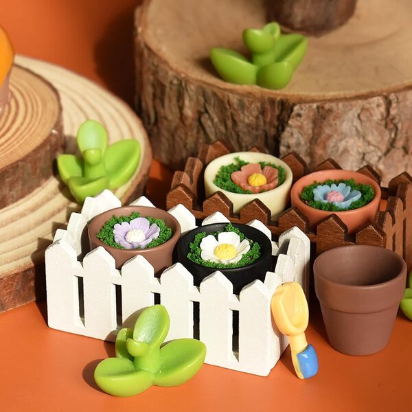 Set 50 Mini Vasi in Resina per Case delle Bambole Accessori Miniature 1:12