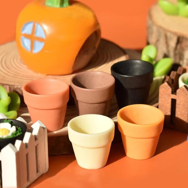 Set 50 Mini Vasi in Resina per Case delle Bambole Accessori Miniature 1:12