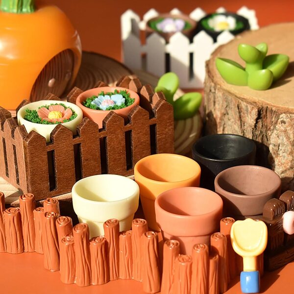 Set 50 Mini Vasi in Resina per Case delle Bambole Accessori Miniature 1:12