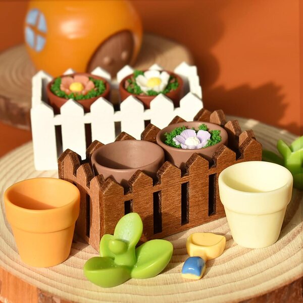 Set 50 Mini Vasi in Resina per Case delle Bambole Accessori Miniature 1:12