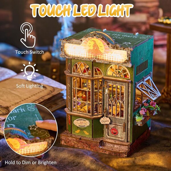 DIY Miniatur-Holzhaus-Bausatz mit LED und Möbeln, für Erwachsene und Jugendliche