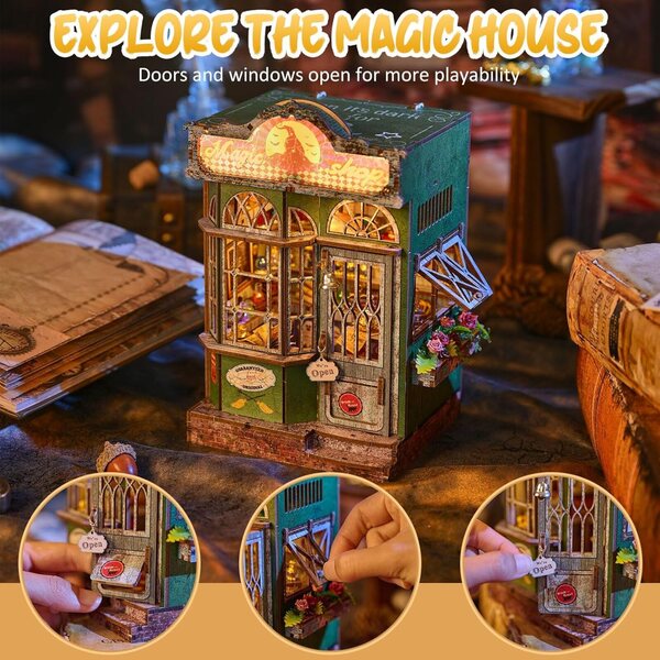 DIY Miniatur-Holzhaus-Bausatz mit LED und Möbeln, für Erwachsene und Jugendliche