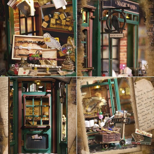 DIY Miniatur-Puppenhaus aus Holz mit LED und Staubschutz – Komplettset