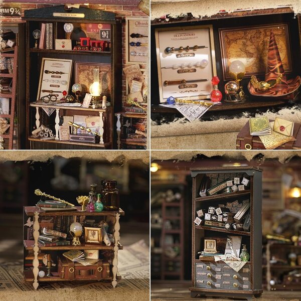 DIY Miniatur-Puppenhaus aus Holz mit LED und Staubschutz – Komplettset