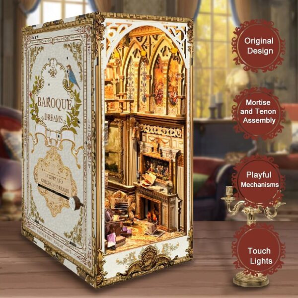 Kit Casa delle Bambole 3D Vintage con Dettagli Creativi e Luci LED – DIY Legno