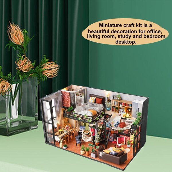 Mini Villa Maison De Dolls DIY 3D mit LED-Lichtern und Musik – Kreativset mit Möbeln und Staubschutz