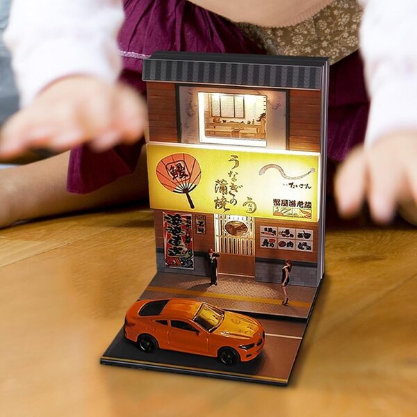 Miniatur-Sushi-Hausmodell mit USB-Beleuchtung, realistisches Design 1:64