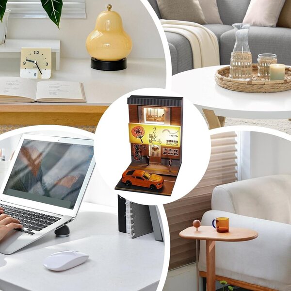 Miniatur-Sushi-Hausmodell mit USB-Beleuchtung, realistisches Design 1:64