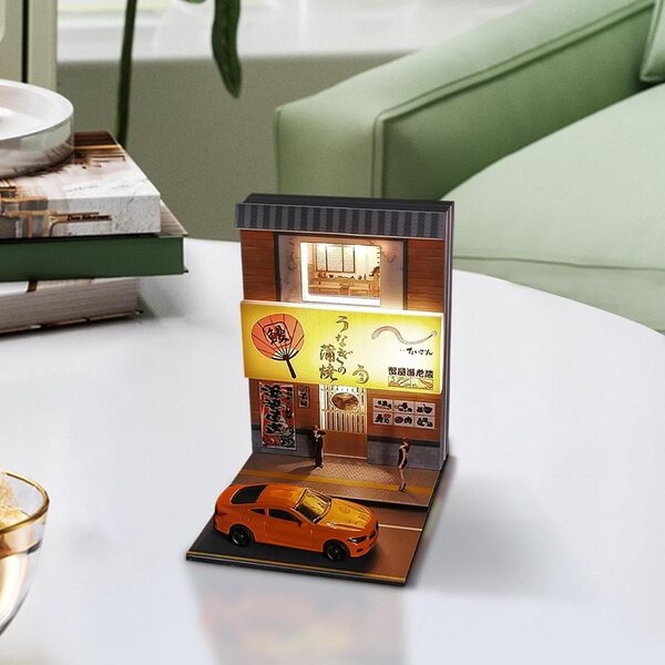 Miniatur-Sushi-Hausmodell mit USB-Beleuchtung, realistisches Design 1:64