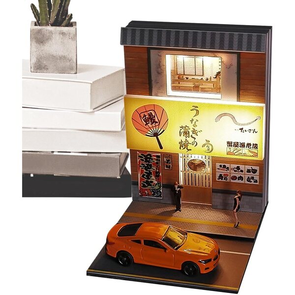 Miniatur-Sushi-Hausmodell mit USB-Beleuchtung, realistisches Design 1:64