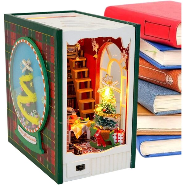 Bok Nook Kit Casa Miniatura Natalizia con Luci LED - Kit Creativo per Bambini e Principianti