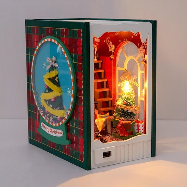 Bok Nook Kit Casa Miniatura Natalizia con Luci LED - Kit Creativo per Bambini e Principianti