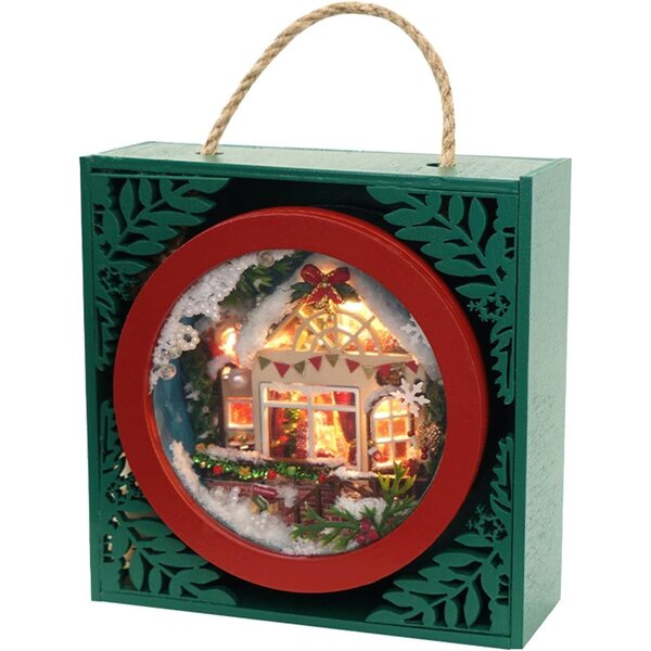 Kit Maison de Noël Miniature in Legno con LED – Decorazione Artigianale Festiva