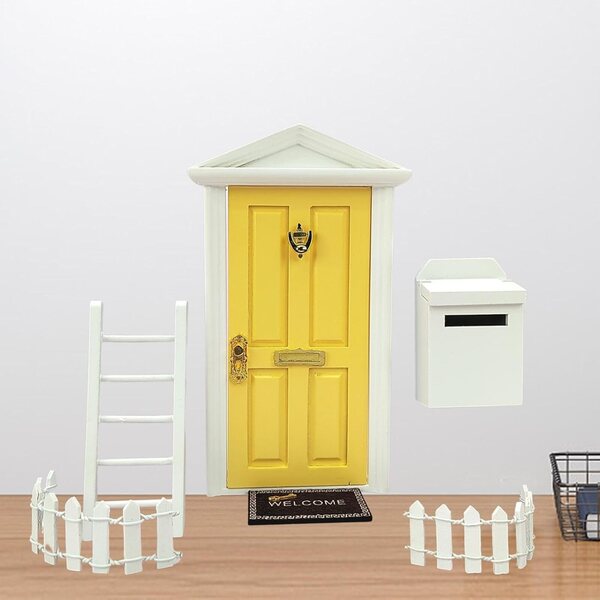 Kit Porta Fata Miniatura 1:12 in Legno con Accessori – Decorazione Magica per Bambini