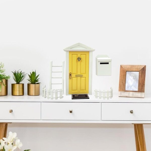 Kit Porta Fata Miniatura 1:12 in Legno con Accessori – Decorazione Magica per Bambini