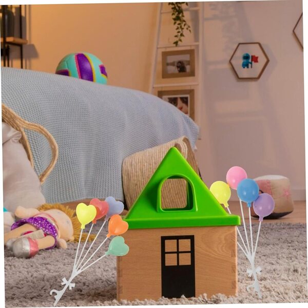 Set 8 Mini Palloncini Rotondi e a Cuore per Decorazioni Torte e Case Bambole