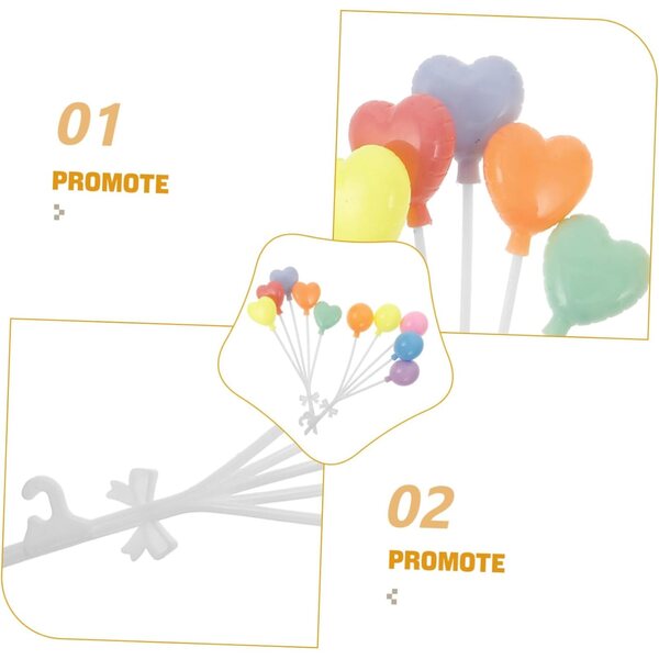 Set 8 Mini Palloncini Rotondi e a Cuore per Decorazioni Torte e Case Bambole