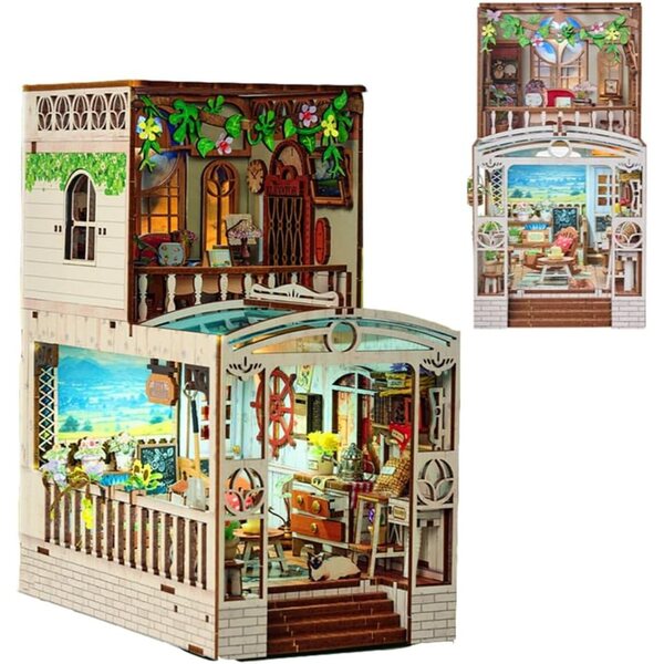 3D-DIY-Puppenhaus aus Holz mit zwei Etagen, Kreativset für Weihnachten und Dekoration