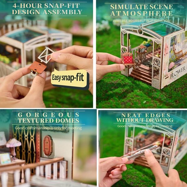 3D-DIY-Puppenhaus aus Holz mit zwei Etagen, Kreativset für Weihnachten und Dekoration